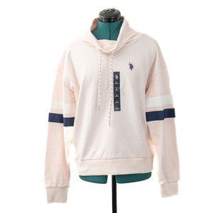 NWT U.S. Polo Assn. Cowl Neck Sweatshirt Pale Pink Large